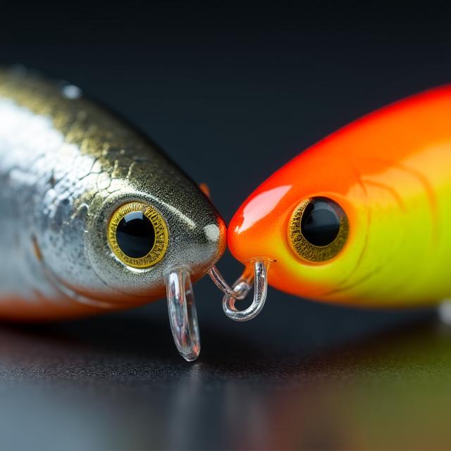 Confronto tra esche dai colori naturali e colori accesi