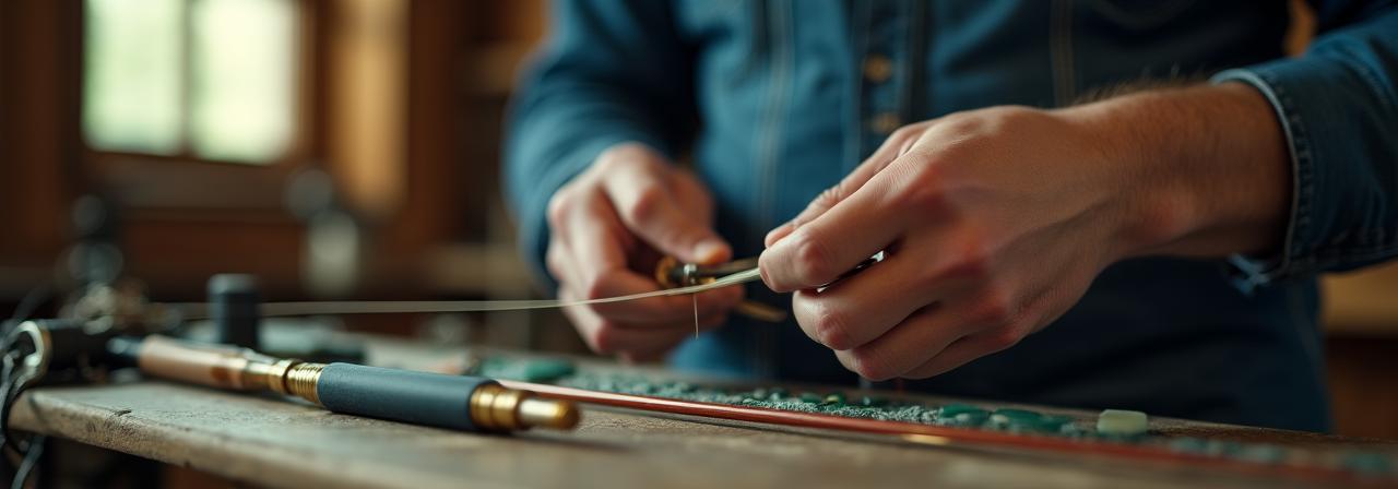 Artigiano della pesca al lavoro